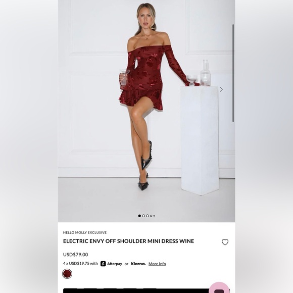 Hello Molly Electric Envy Wine Mini Dress - Picture 1 of 7